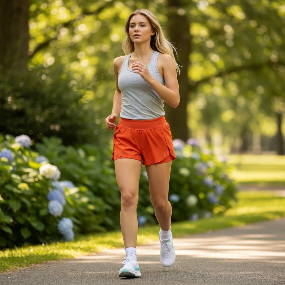 Lululemon Find Your Pace Running Shorts Womens 6 Orange Jacquard Excellent